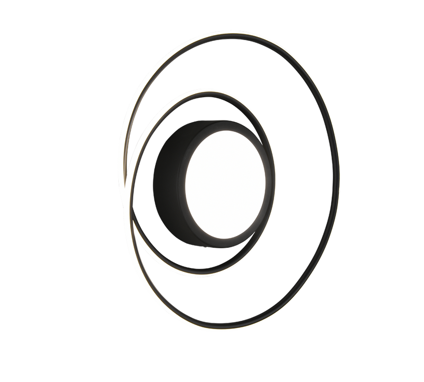 Plafón de techo Trio Yava LED negro mate CCT Ø60cm 672310232