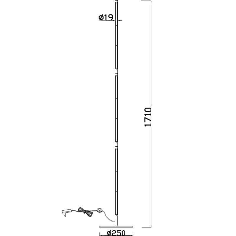 Plano de medidas - Mantra Torch Lámpara pie de salón LED 3000K blanco 6735