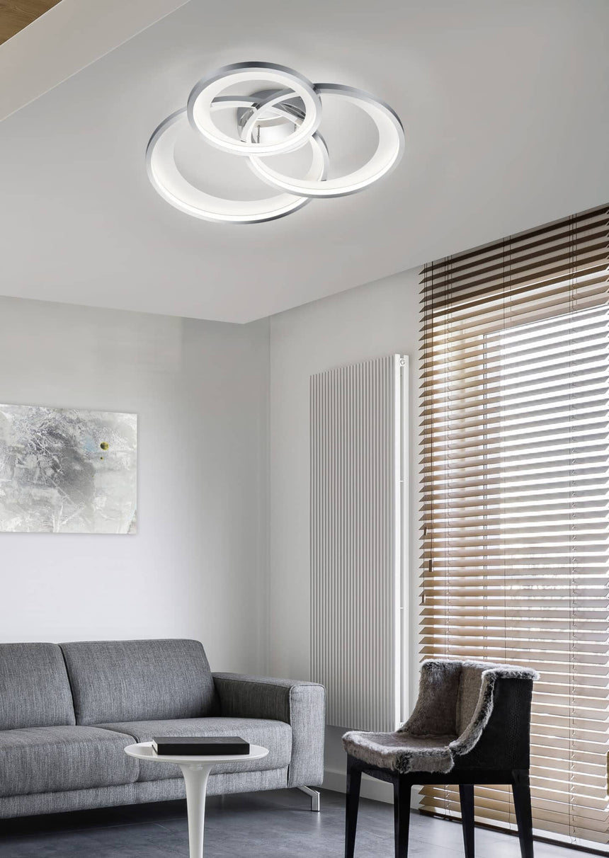 Trio Granada Plafón LED de metal cromo 673810306