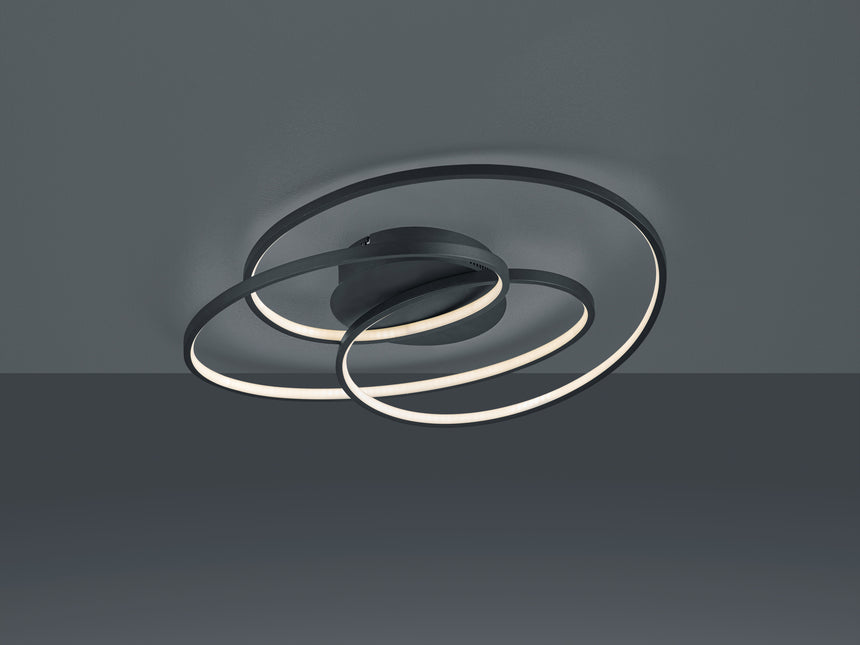 Trio Gale LED metal ceiling light mat black 673916032