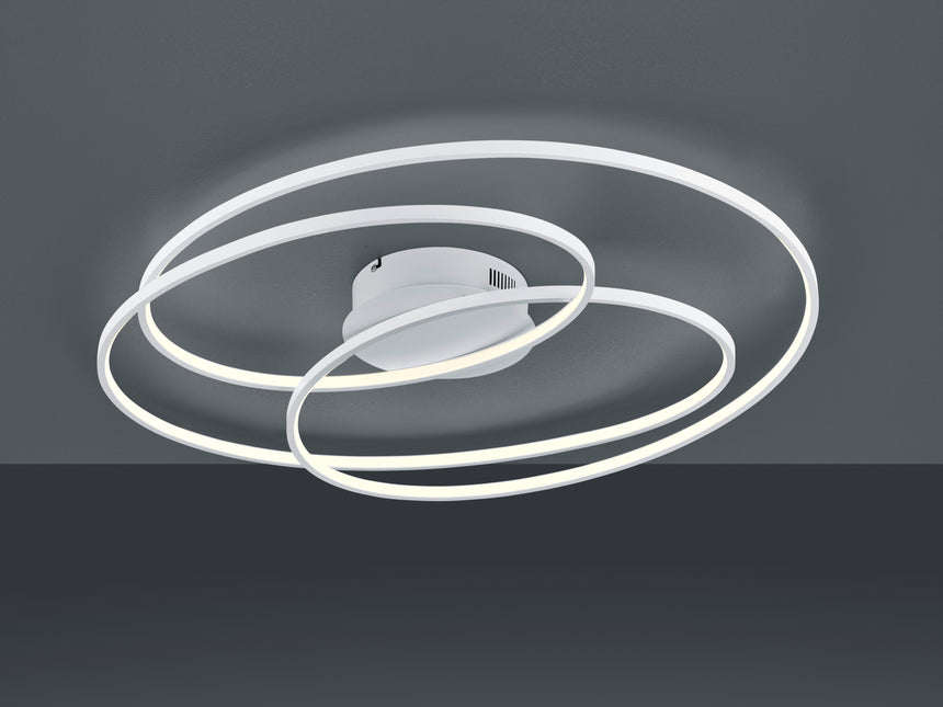 Plafón de techo Trio Gale grande LED blanco mate 3000K 80cm 673918031