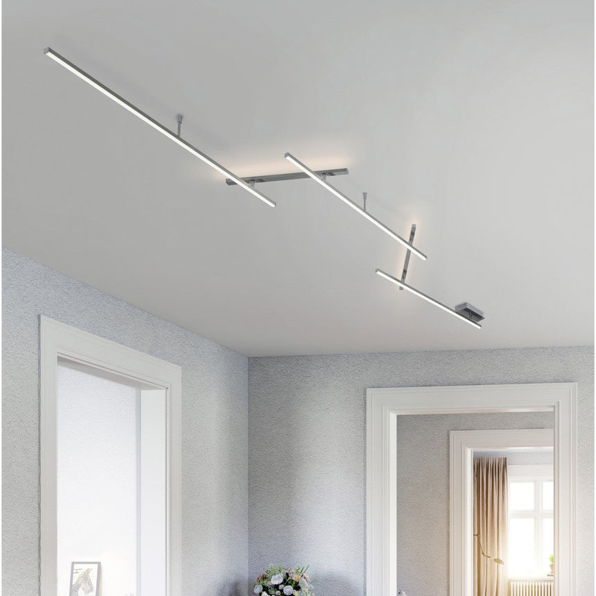 Trio Indira Plafón LED de metal níquel mate 674610507