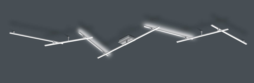 Trio Indira Matt nickel metal LED ceiling light 674610707