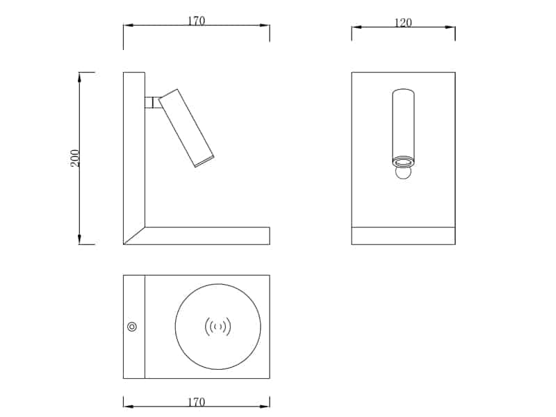 Mantra Zanzibar Wall Light Induction Charger white 6750