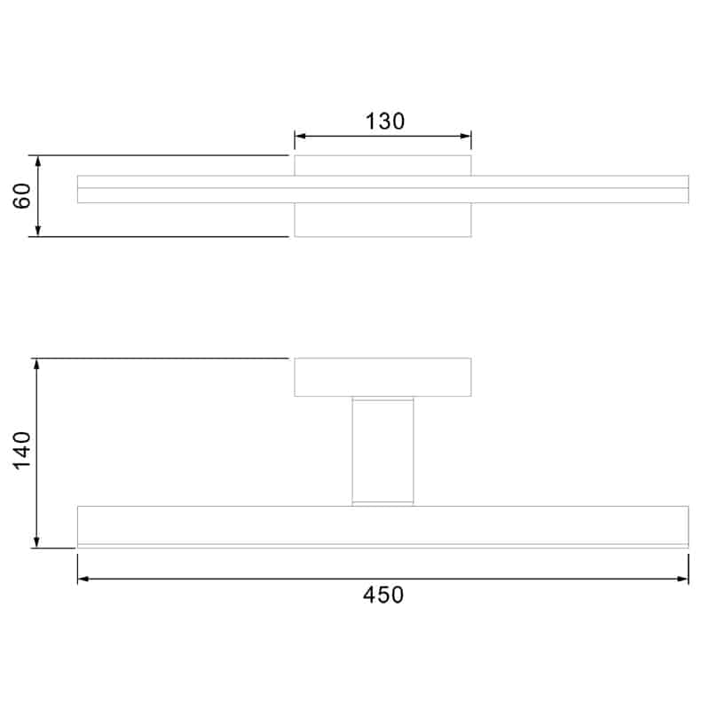 Plano de medidas - Mantra Morne Aplique LED 12W 4000K IP44 gris oscuro 6760