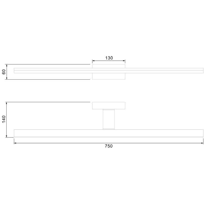 Plano de medidas - Mantra Morne Aplique LED 20W 4000K IP44 gris oscuro 6762