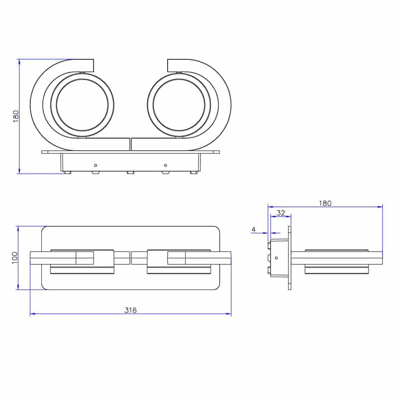 Mantra Iguazu Aplique Exterior IP54 blanco 6768