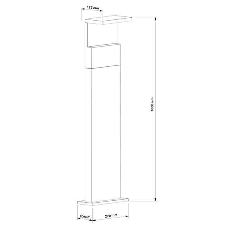 Plano de medidas - Mantra Ruka Lámpara LED 13W gris oscuro 3000K 6773