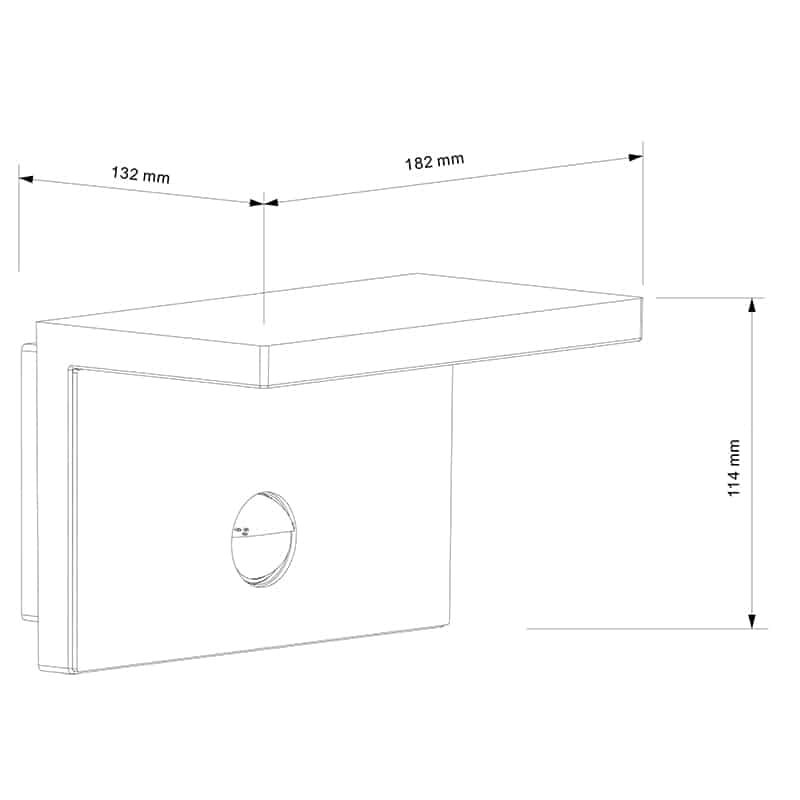 Plano de medidas - Mantra Ruka Lámpara de pared aplique LED 15W gris oscuro 3000K 6774