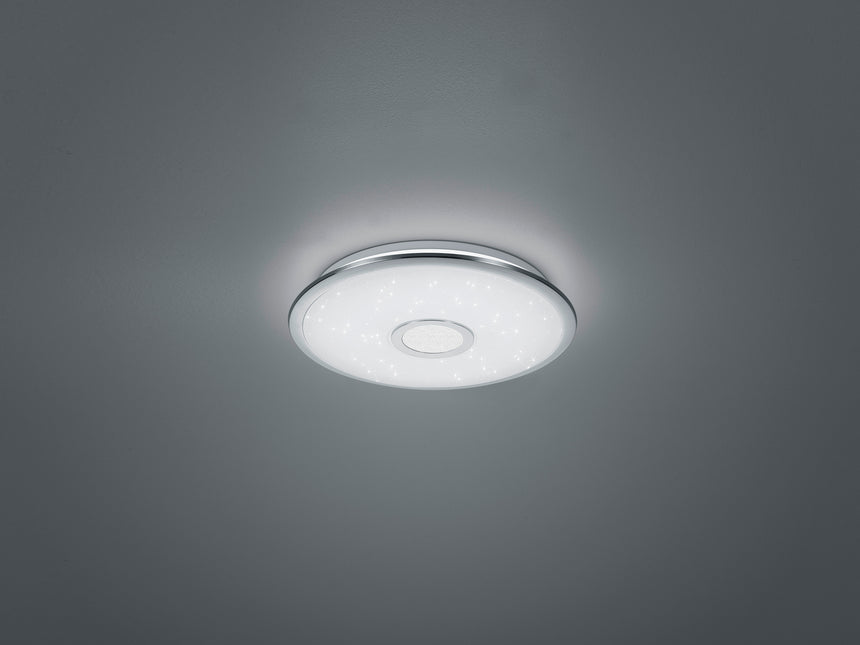 Plafón de techo Trio Osaka LED cromo CCT Ø42cm 678713006