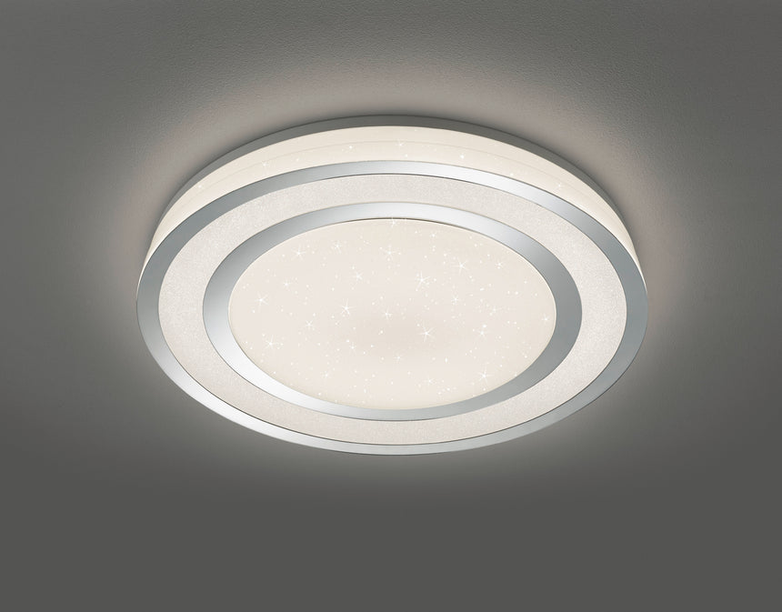 Plafón de techo Trio Noriaki LED cromo CCT Ø59,5cm 679210106