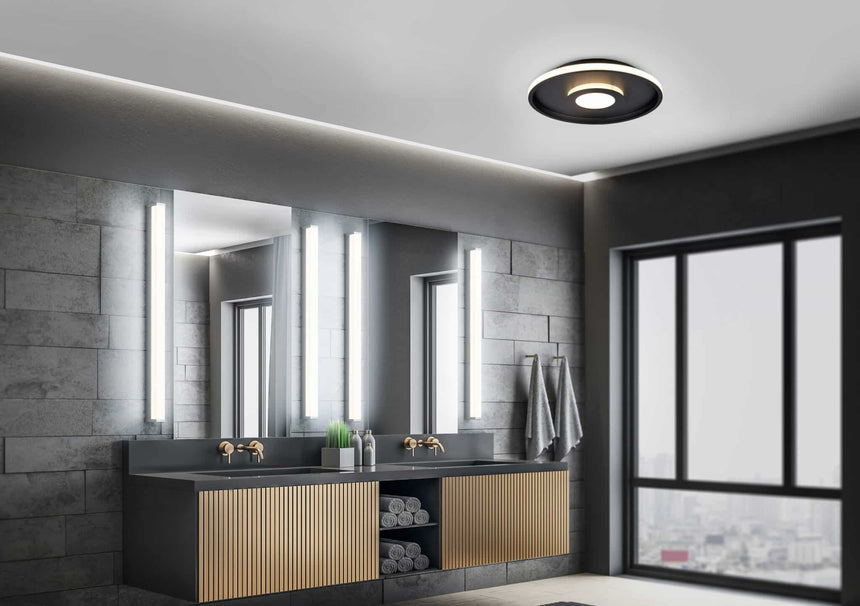 Trio Ascari Plafón LED de metal estera negra 680819332