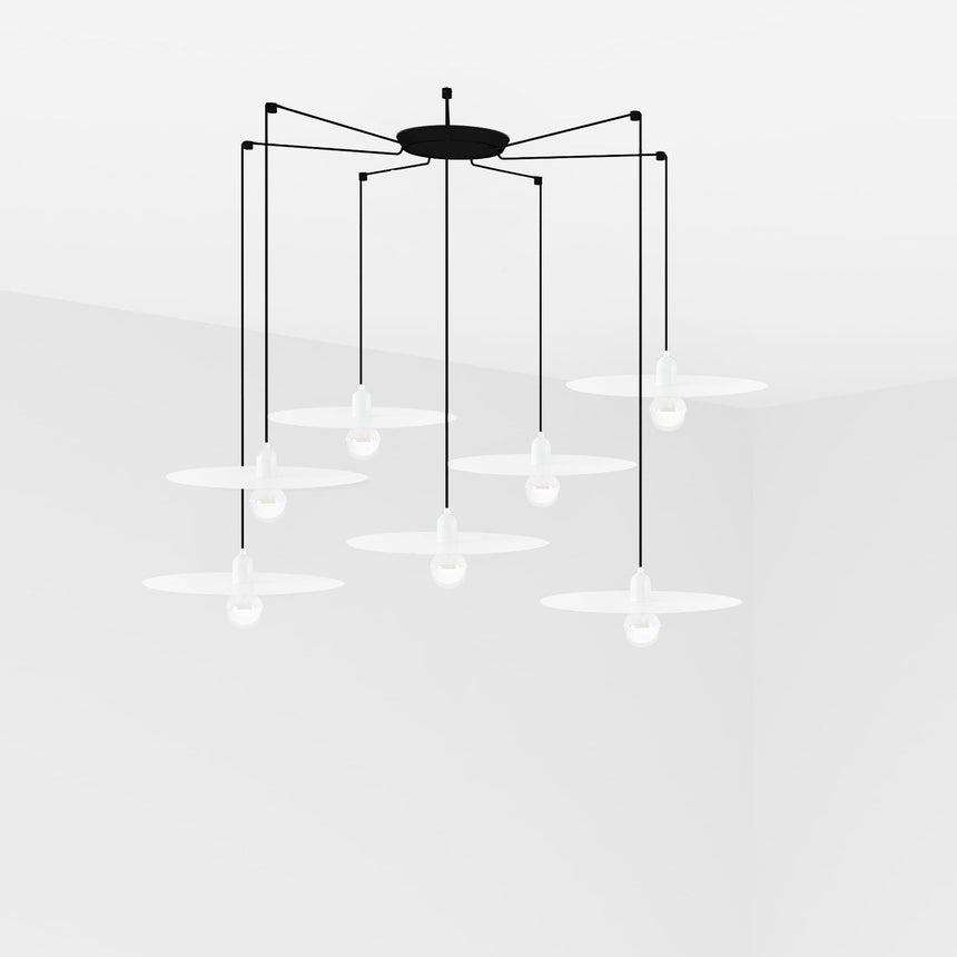 Faro PLAT 7-light white pendant lamp 68146-7L