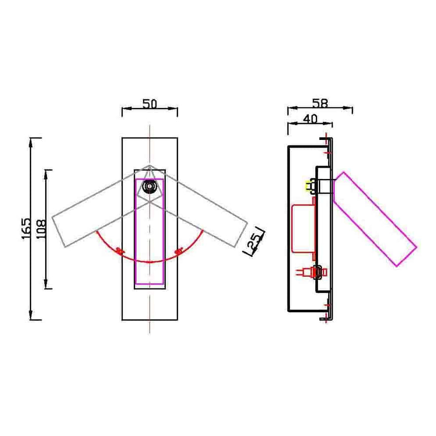 Plano de medidas - Mantra Gokova Aplique LED blanco 6820