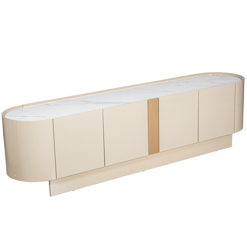 Mueble TV madera beige 4 puertas 180cm 68469