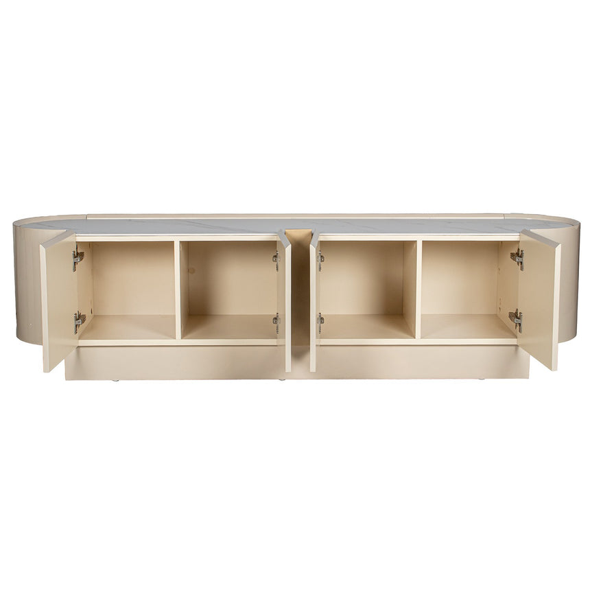 Mueble TV madera beige 4 puertas 180cm 68469