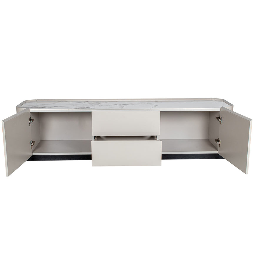 Mueble TV madera beige 2 puertas y 2 cajones 180cm 68471