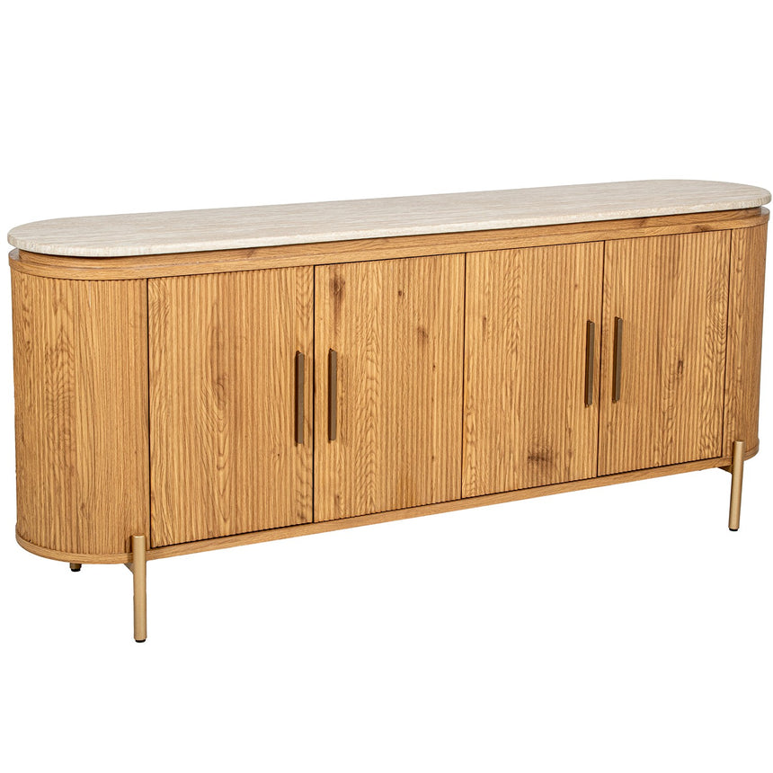 Aparador madera roble tapa marmol 180cm 68475