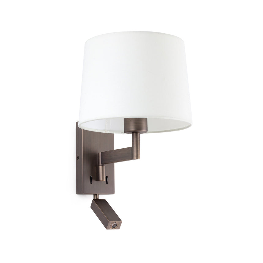 Faro ARTIS Wall lamp with reader bronze/white 68492-01