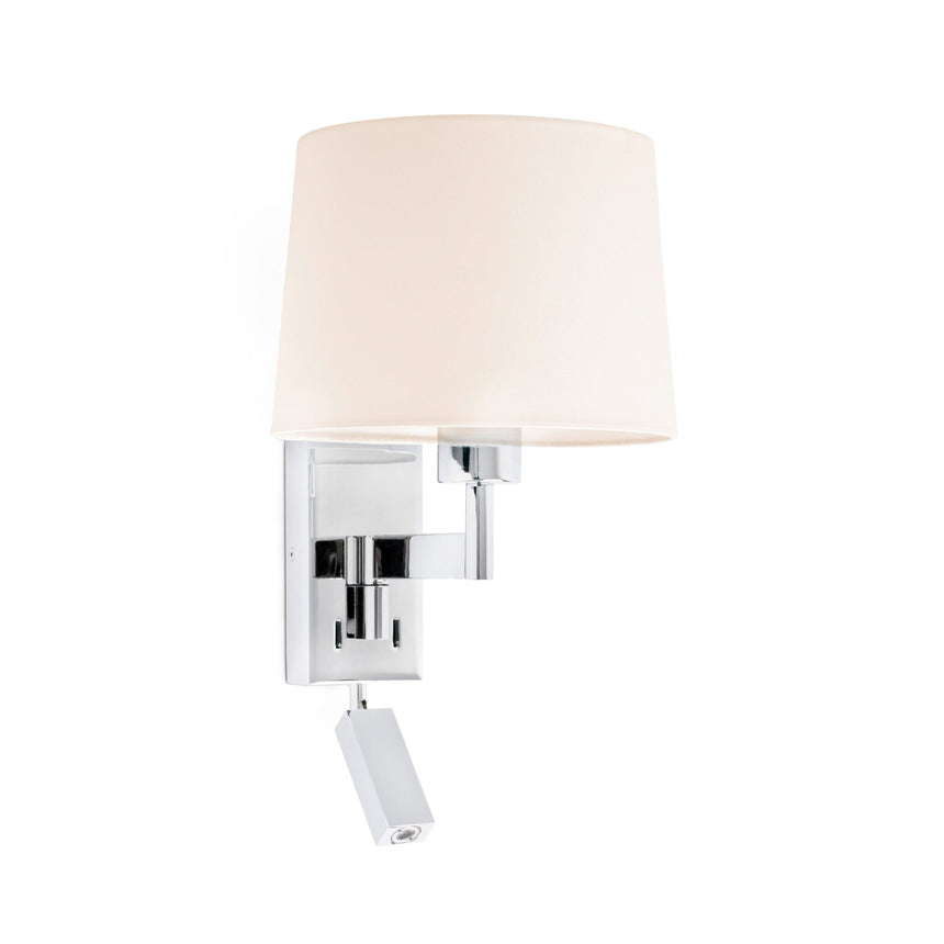 Lámpara de pared aplique Faro Artis con lector E27 LED cromo y beige — ref. 68493-02 (1)