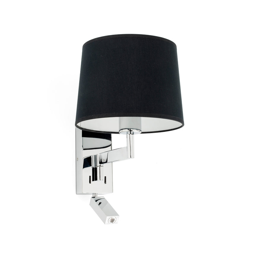 Faro ARTIS Wall lamp with reader chrome/black 68493-03
