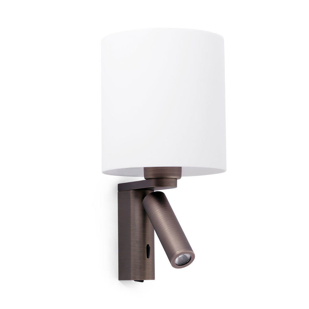 Faro ROB SHADE Bronze wall lamp with reader 68496