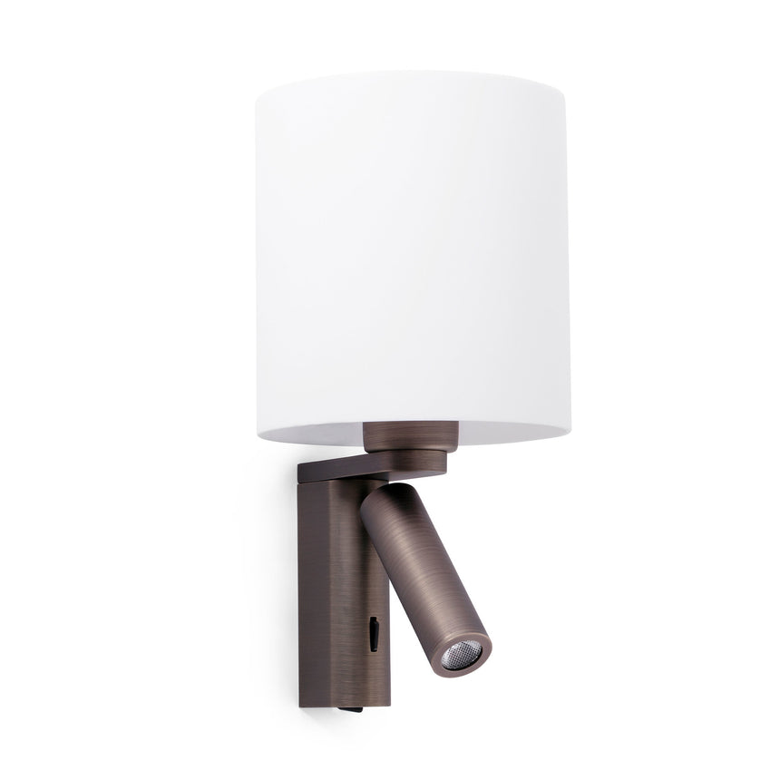 Faro ROB SHADE Bronze wall lamp with reader 68496