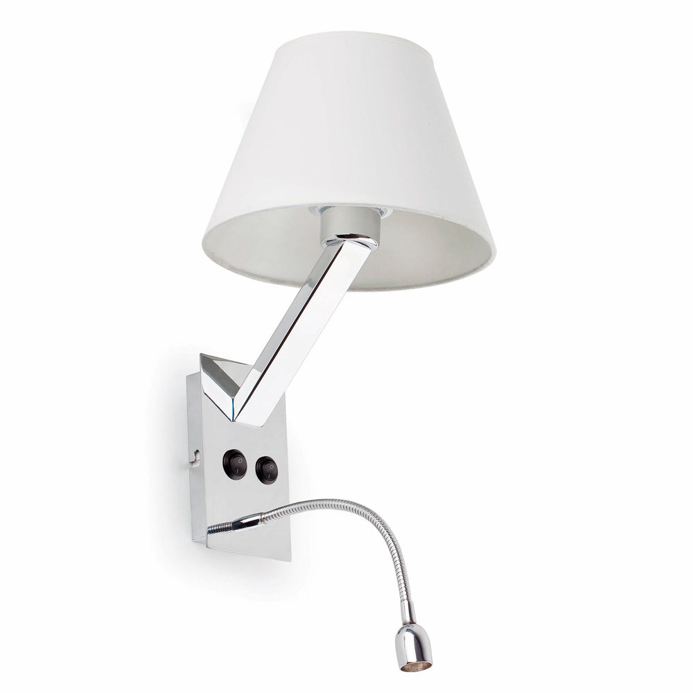 Faro MOMA White wall lamp with reader 68506