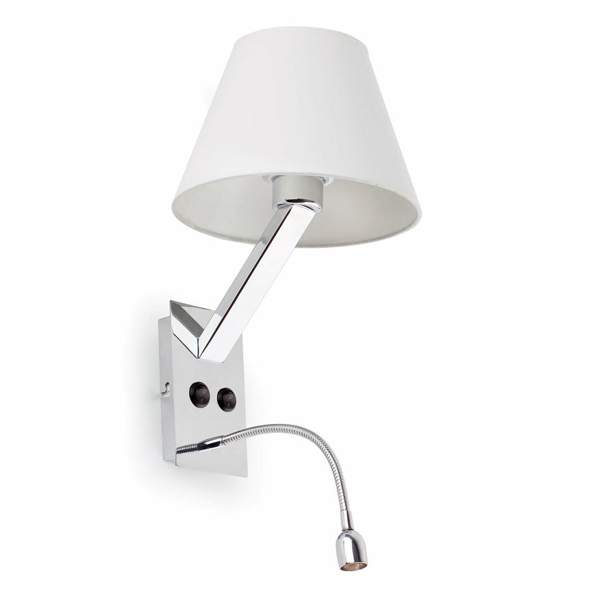 Faro MOMA White wall lamp with reader 68506