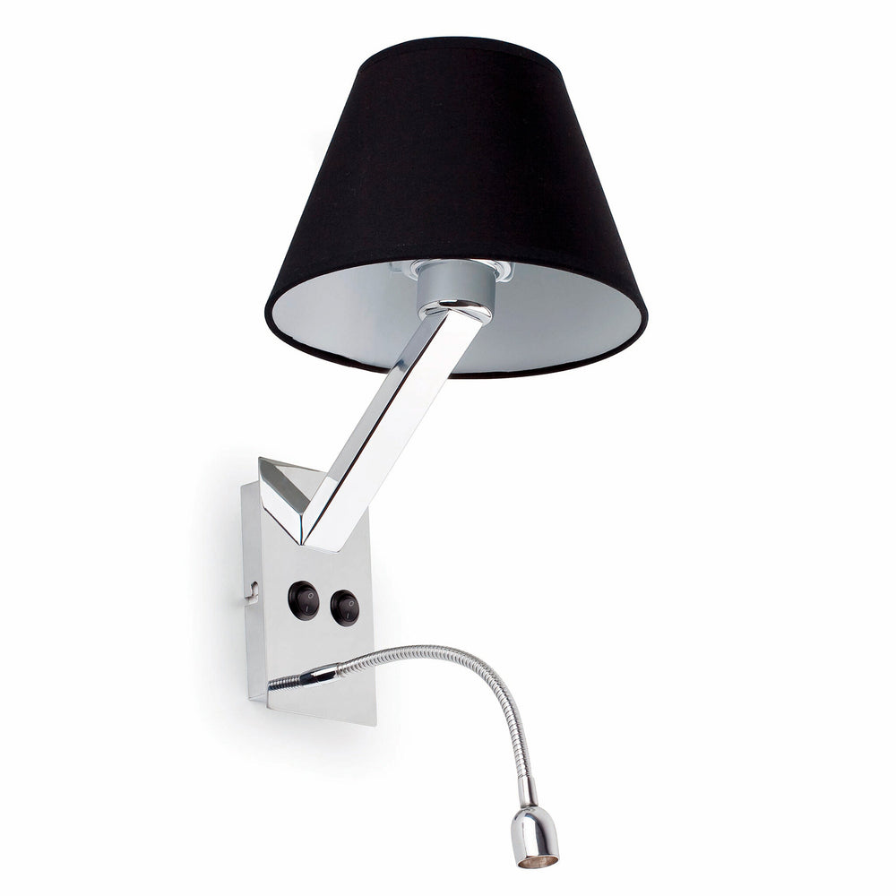 Faro MOMA Black wall lamp with reader 68507