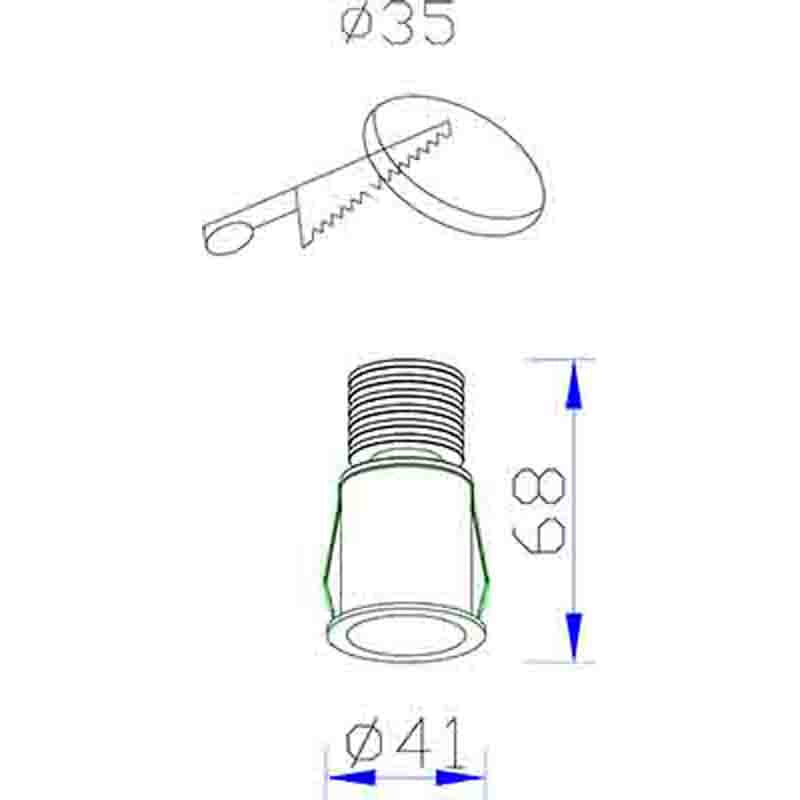 Plano de medidas - Mantra Guincho Empotrable LED blanco 6855