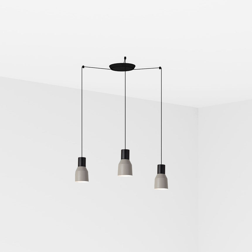 Lámpara de techo colgante Faro Kombo grande 3 luces E27 Ø12cm gris — ref. 68591-3L (1)