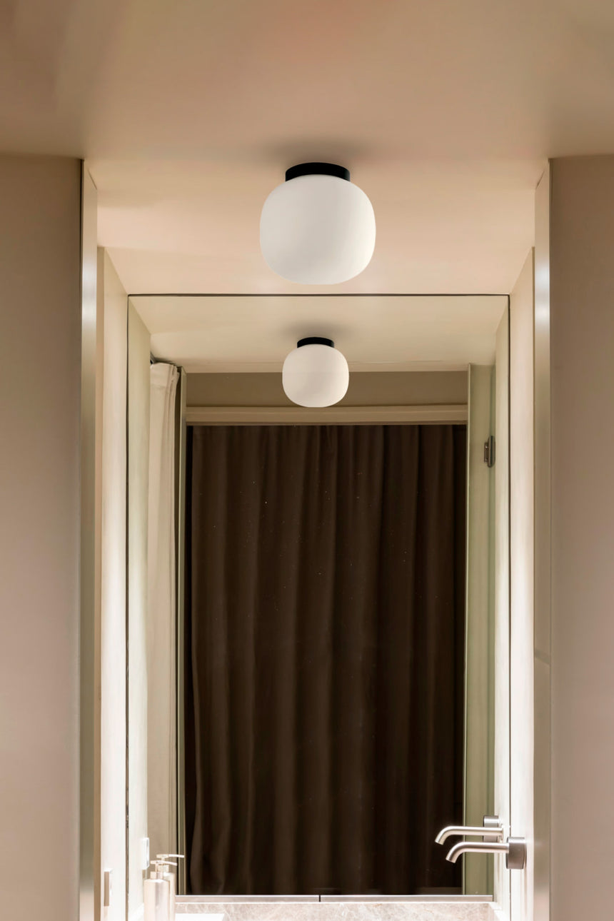 Plafón de techo Faro Amelia E27 LED negro mate IP44 68611