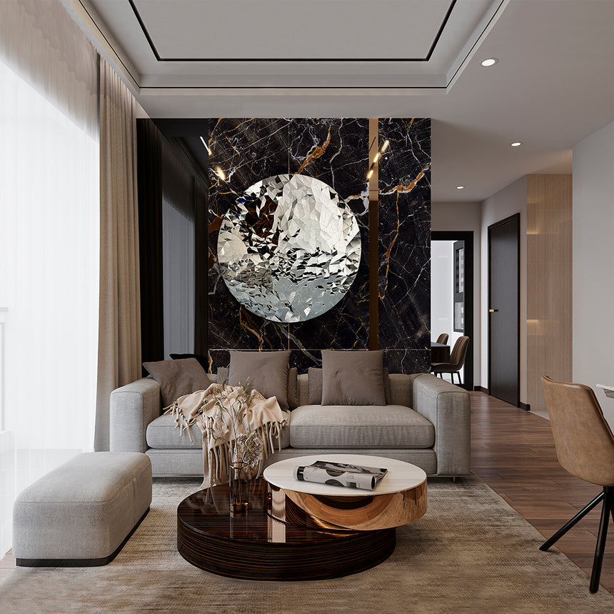 Schuller Polyedric Bajorrelieve pared acero cromado 687713