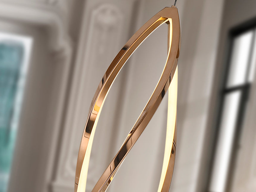 Lámpara de techo colgante Schuller Adele oro rosa acero CCT con mando 690355 - imagen 4