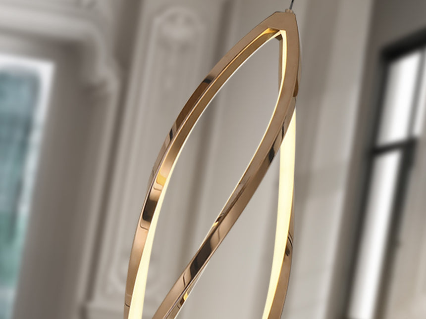 Lámpara de techo colgante Schuller Adele oro rosa acero CCT con mando vista 2