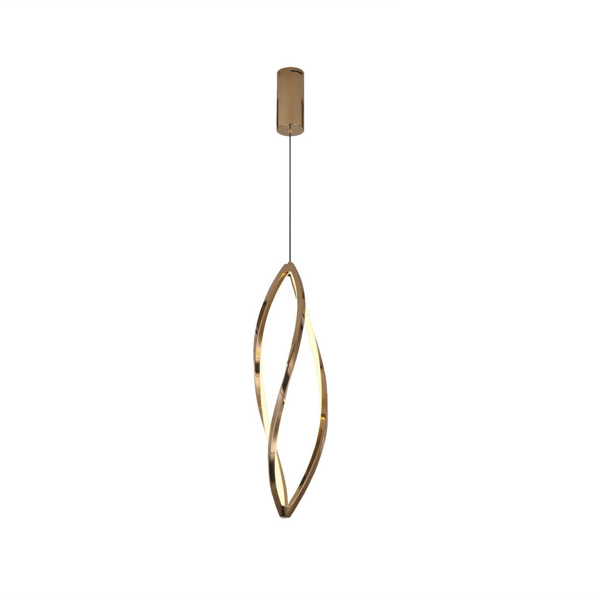 Lámpara de techo colgante Schuller Adele oro rosa acero CCT con mando ambiente
