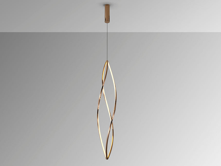 Lámpara de techo colgante Schuller Adele grande oro rosa acero CCT con mando 690492 - imagen 5