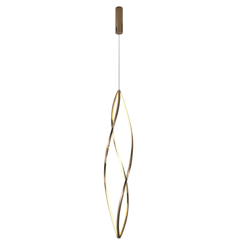 Lámpara de techo colgante Schuller Adele grande oro rosa acero CCT con mando ambiente