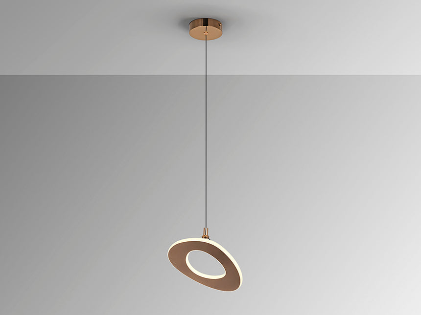 Lámpara de techo colgante Schuller Mirena 1 luz oro rosa acero 2700K 690683