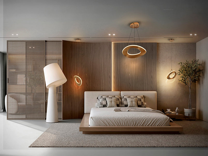 Lámpara de techo colgante Schuller Mirena 1 luz oro rosa acero CCT con mando Ø52cm 691079