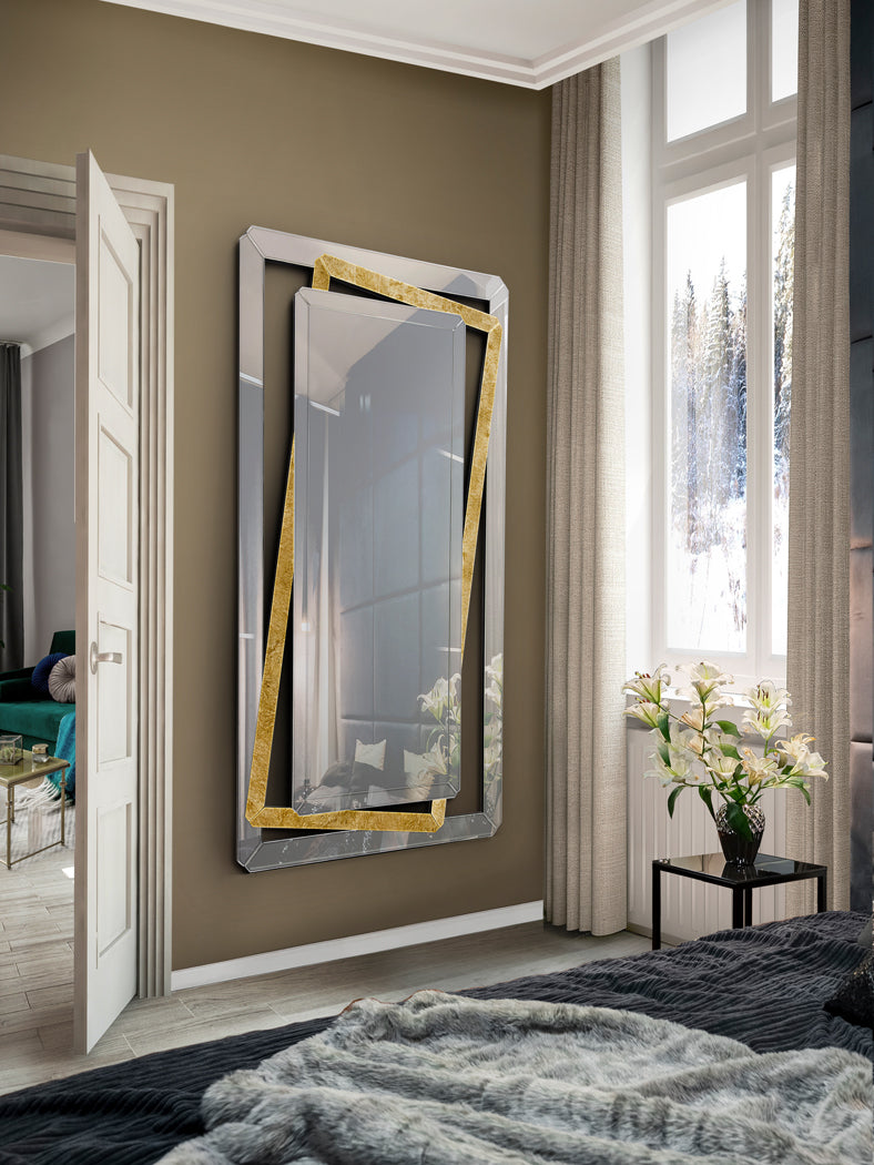 Espejo Schuller Nora pan de oro y negro 100x180cm 693646