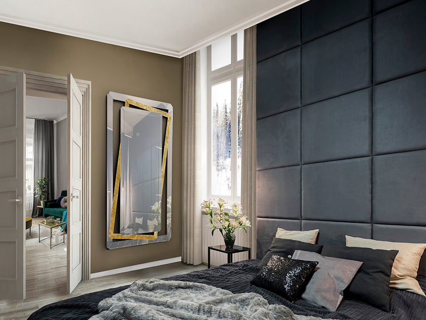 Espejo Schuller Nora pan de oro y negro 100x180cm 693646