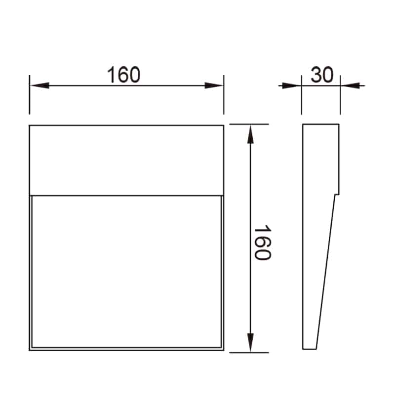 Plano de medidas - Mantra Baker Señalizador exterior LED IP54 blanco 7016