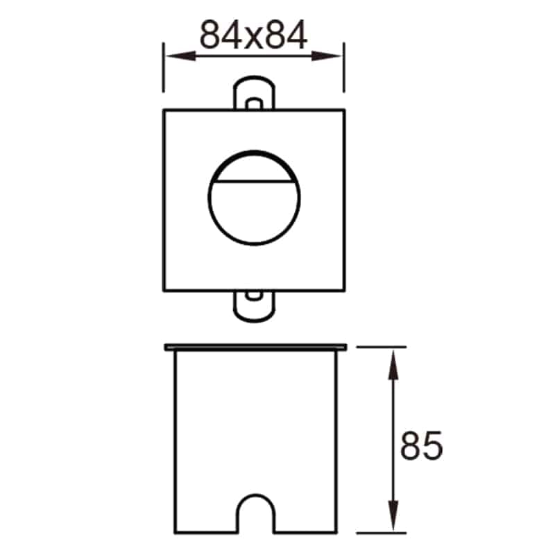Plano de medidas - Mantra Aspen Señalizador exterior LED IP65 negro 7031