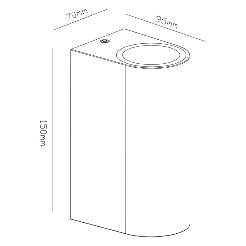 Plano de medidas - Mantra Kandanchu Lámpara de pared aplique negro arena 7037