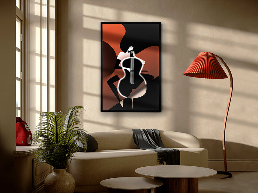 Cuadro con luz LED Schuller Violonchelo negro 80x120cm 708197 - vista 3