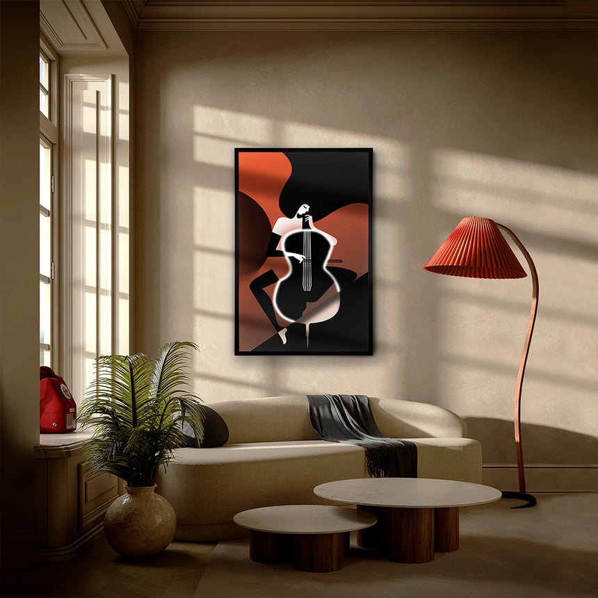 Cuadro con luz LED Schuller Violonchelo negro 80x120cm 708197 - vista 2