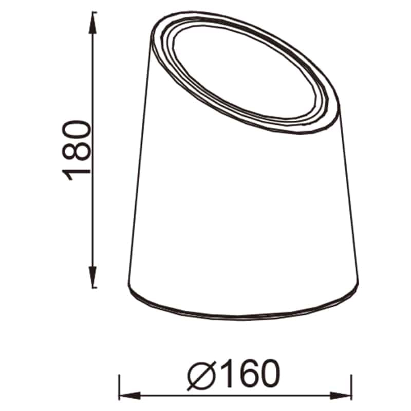 Plano de medidas - Mantra Taos Lámpara de pie gris piedra Ø16cm 7107