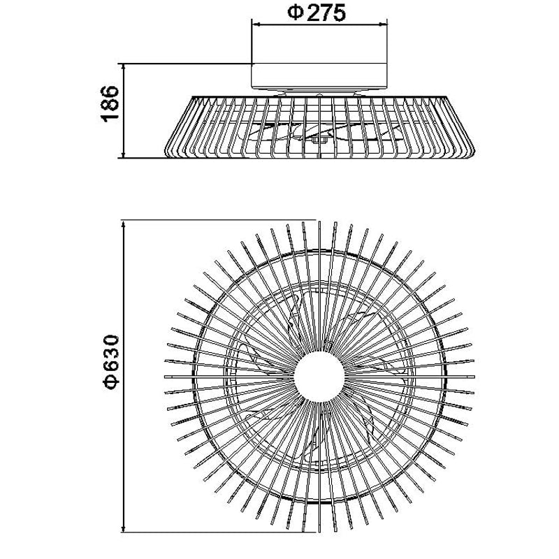 Plano de medidas - Mantra Himalaya Plafón LED Ventilador de techo madera beige 7128